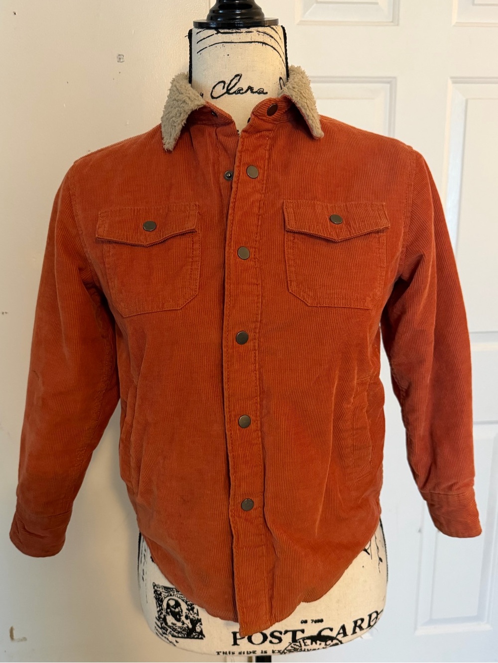 Cat & Jack Rust Orange Corduroy Sherpa Collar Jacket